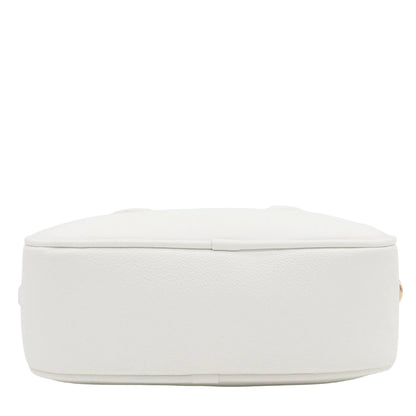FashionPuzzle Mini PU Leather Satchel Purse Top Handle Crossbody Bag (White)