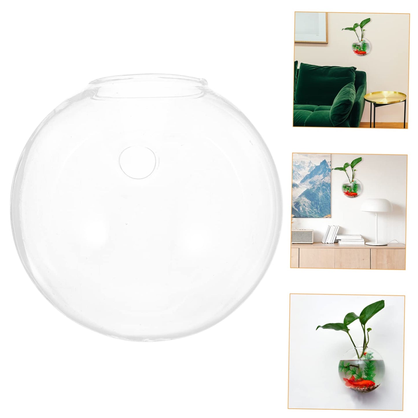 Abaodam Glass Wall Hanging Vase Artificial Plants Succulents Terrarium Home Decor Indoor Plant Holder