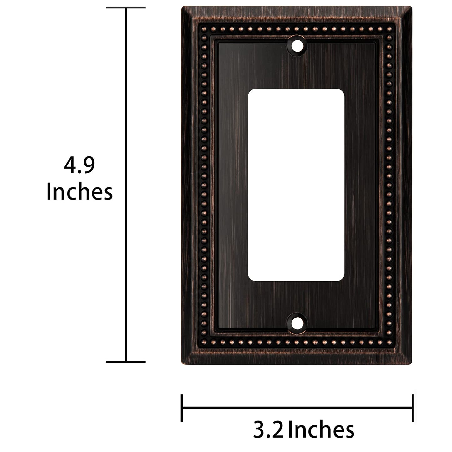 Henne Bery Sunken Pearls Heavy Duty Decorative Wall Plate Switch Plate Outlet Cover (Single Decorator, 2 Pack, Aged Bronze)