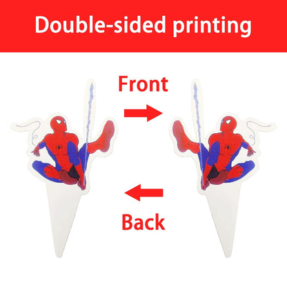 25PCS Spider Cake Toppers, Cute Cartoon Cupcake Toppers, Spider Themed Birthday Party Cake Decorations & Party Supplies