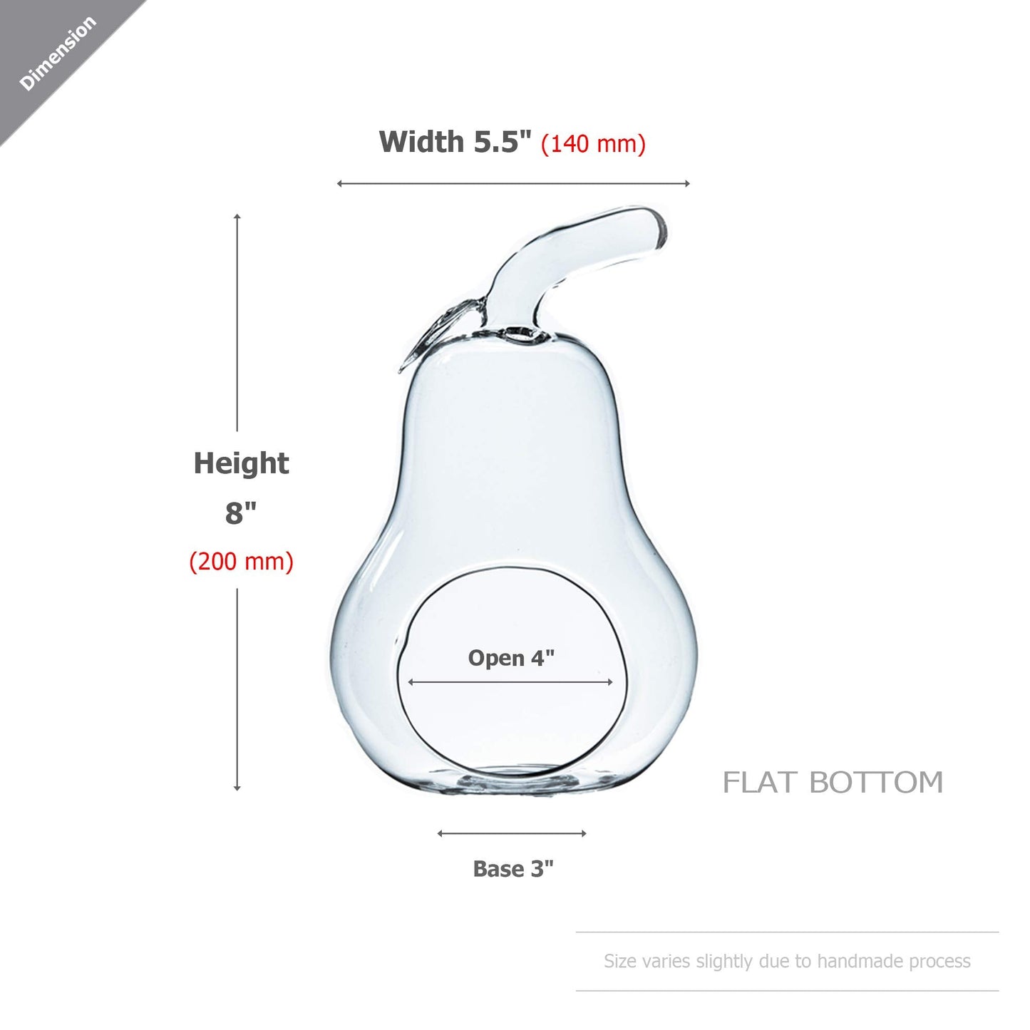 WGV Planter Terrarium, Width 5.5", Height 8", Clear Unique Pear Glass Vase Conatiner, DIY Planter Votive Candle Holder for Home Office Garden Decor, 1 Piece