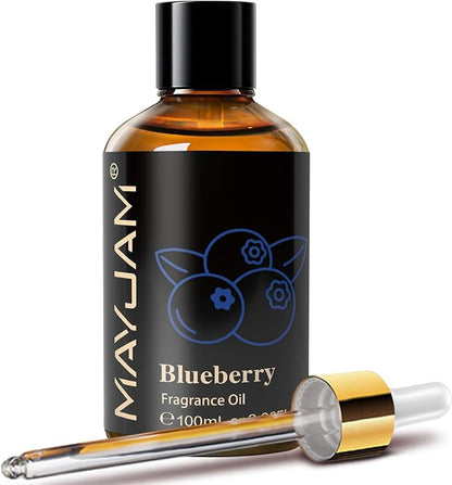 MAYJAM 100ML/3.38FL.OZ Blueberry Fragrance Oils with Glass Dropper, Essential Oils for Diffusers for Home, Long Lasting Scented Oils for Diffusers Soap Candle Making
