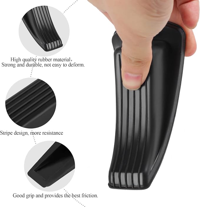 12 Pack Door Stoppers for Bottom of Door, 4.8x2.2x1.3in Door Stops, Rubber Door Stopper Wedge, Sturdy Stackable Door Stops for Floor