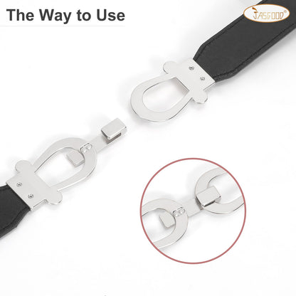 JASGOOD Women Stretchy Waist Belt Retro Elastic Skinny Belt for Ladies with Silver Buckle 2 Pack