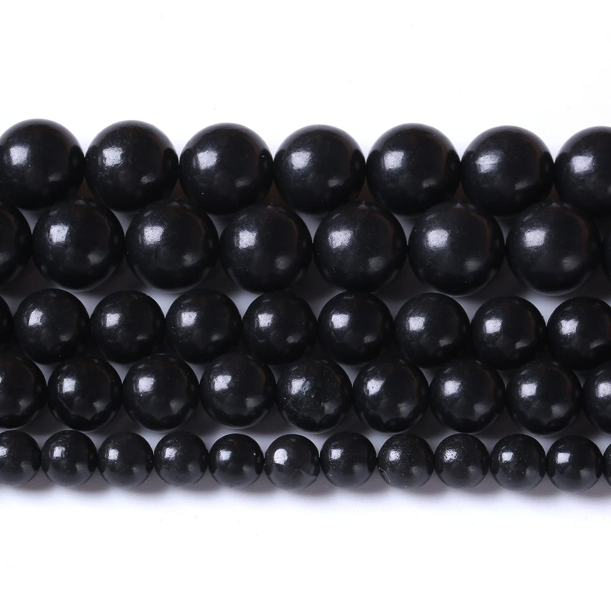 4MM 88PCS Natural Stone Shungite Beads Crystal Loose Beads for Jewelry Making DIY Bracelet