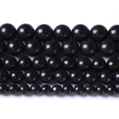 4MM 88PCS Natural Stone Shungite Beads Crystal Loose Beads for Jewelry Making DIY Bracelet