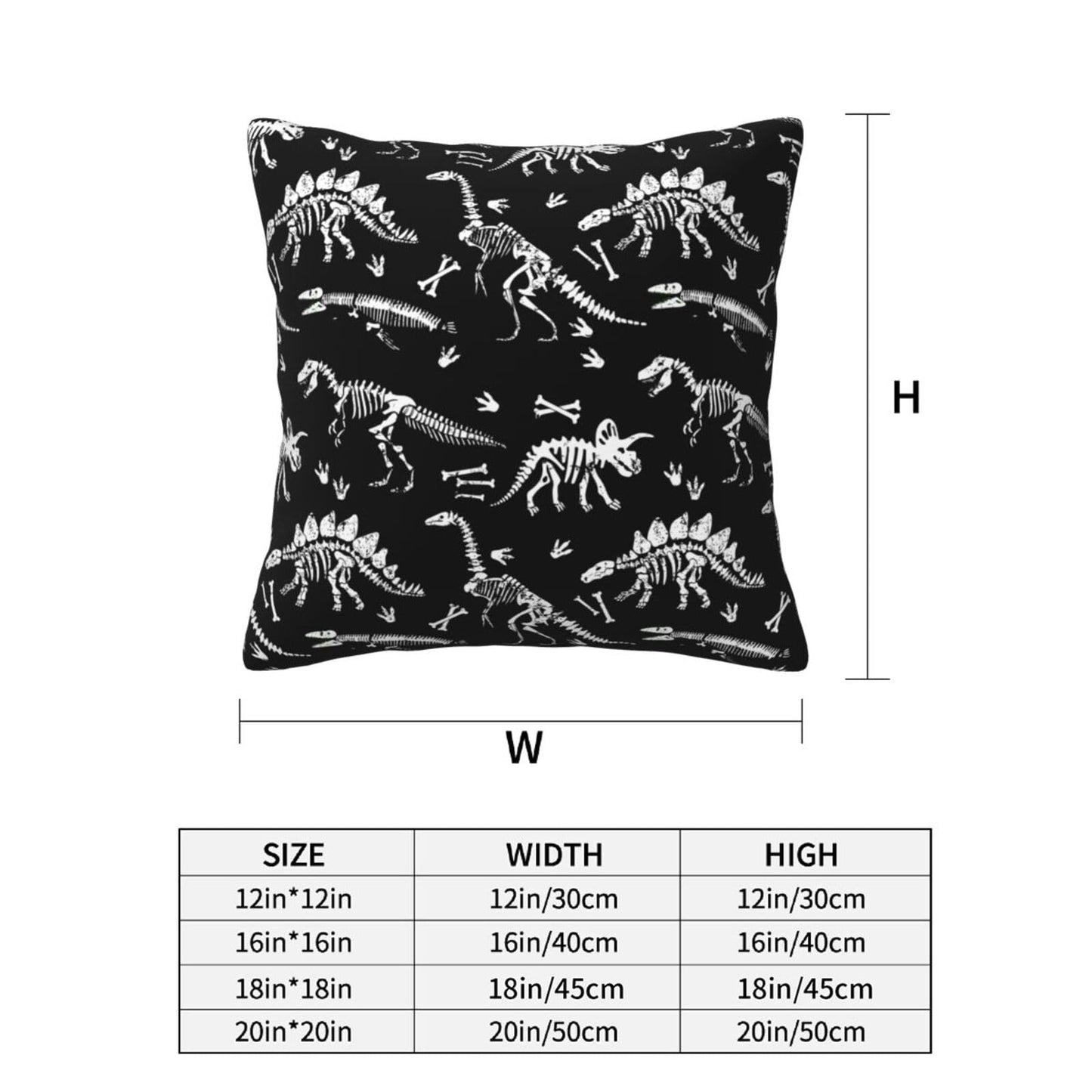famliihw Dinosaur Throw Pillow Covers Soft Square Cushion Pillowcase Set of 2 for Sofa Couch Home Decor 18 X 18 in