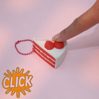 minihope Cake Slice Fidget Clicker Toy Set 8 Pack – Cute Sensory Stress Relief Toys for Kids Adults, Autism ADHD Anxiety Fidgets, Quiet Desk Toys for Office, Party Favors for Birthday Goodie Bags