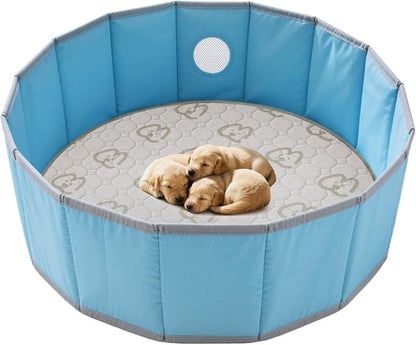 FXW Washable Pee Pads for Dogs, Leak-Proof & Non-Slip, Specifically Designed for Whelping Box, 32" Round, Khaki, 2 Packs