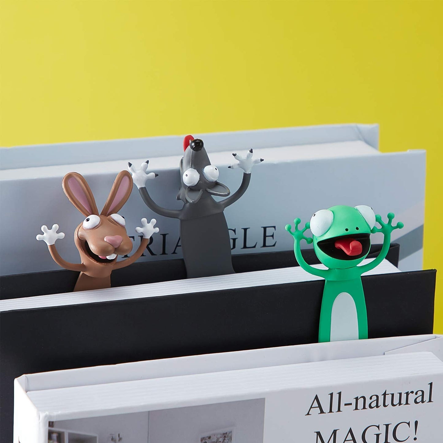 3 Pieces 3D Cartoon Animal Bookmark Wacky Animal Cute Squashed Bookmarks Set, Reading Presents, Party Favors