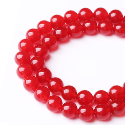 48PCS 8MM Red Chalcedony Beads Energy Healing Beads for DIY Jewelry Bracelet Necklace Making for Jewelry Making 15Inch