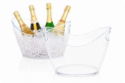BARsics Large Clear Ice Bucket 3 Gallon(12L), Beverage Tub for Parties (2 Pack)