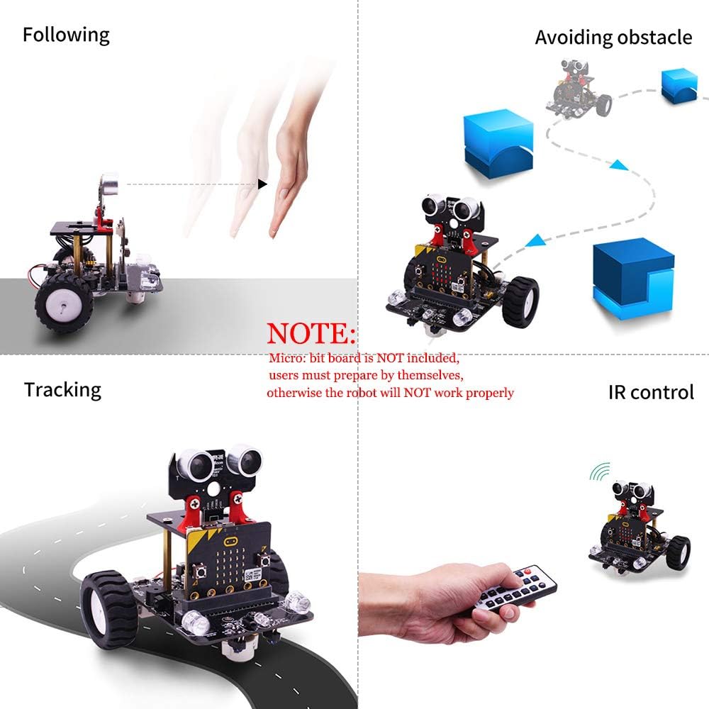 Yahboom STEM Education BBC Micro:bit Coding Robot Car Kit for Kids to Programmable DIY Toys for 12+ (Without Micro:bit)
