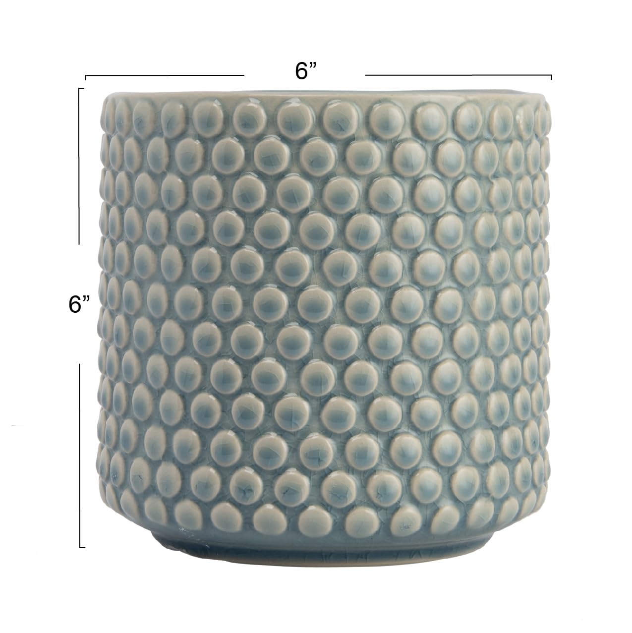 Bloomingville Sky Blue & Cream Stoneware Pot with Crackle Finish