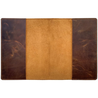 Fan&Ran Leather Journal Cover for Moleskine XL and 7.5"x9.75" Composition Notebooks, Bourbon Brown 8.25"x10.5"