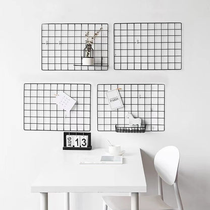 ZUOKEMY 4 Pieces Mounted Photo Grid Wall Grid Decorative Panels(black11.8 x15.7) for Living Room, Bedroom, Office, Study, Etc. Photo Memo Display Grid Panels