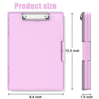 Hongri Clipboard with Storage, PalePink 8.5 x 11 Folder Nursing Side Opening, Heavy Duty with Dual Compartment, Smooth Writing for Teacher, Size 13.3 x 9.4 x 1.5 in, Office & School Supplies