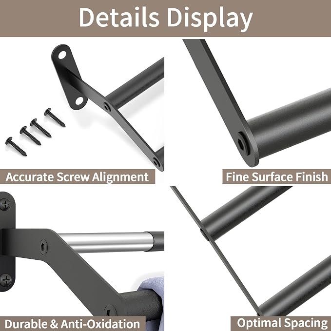 Double Towel Bar for Bathroom Wall 30 Inch Matte Black, Double Towel Racks for Bathroom Wall Mounted, Stainless Steel Bathroom Towel Holder Towel Hanger (Double Bar-Black, 30 in)
