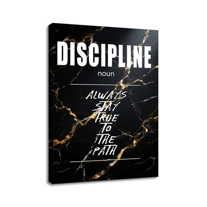 YSPCSUN Inspirational Wall Decor Discipline Always Stay True To The Path Canvas Prints Framed Motivational Office Signs Positive Mindset Artwork For Bedroom Living Room Entrepreneur 24x18 Inch Art