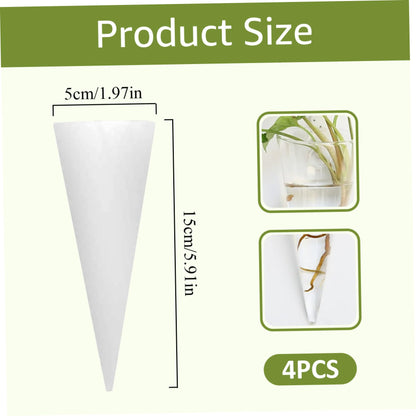 TaozisuY 4Pcs Wall Vase, Cone Shaped Hanging Glass Wall Planter, 6x2in Plant Terrarium for Hydroponics Plants, Bathroom, Home Office Living Room Decor