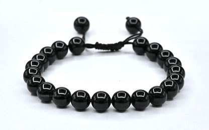 Amazing Gemstone Black Tourmaline Bracelet for Women Men's Gifts - Protection Healing Crystal Bracelet - 8mm Gemstone Beaded Adjustable Bracelet Pulseras Para Hombres Mujer Stocking Stuffers