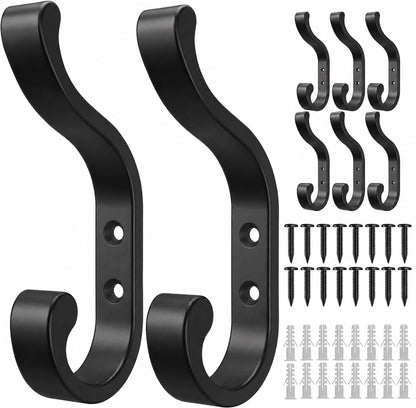 bussdis Coat Hanger Wall Mount 8-Pack - Wall Hooks for Hanging Heavy Duty