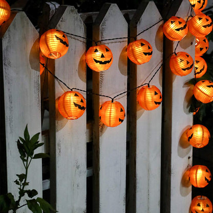Halloween Pumpkin Lantern Lights Outdoor, 8.5Ft Plug in Orange Halloween Decorations String Light with 10 LED Jack O’ Lantern Lights, Hanging Fairy Lights Waterproof for Yard Party Patio Garden Window