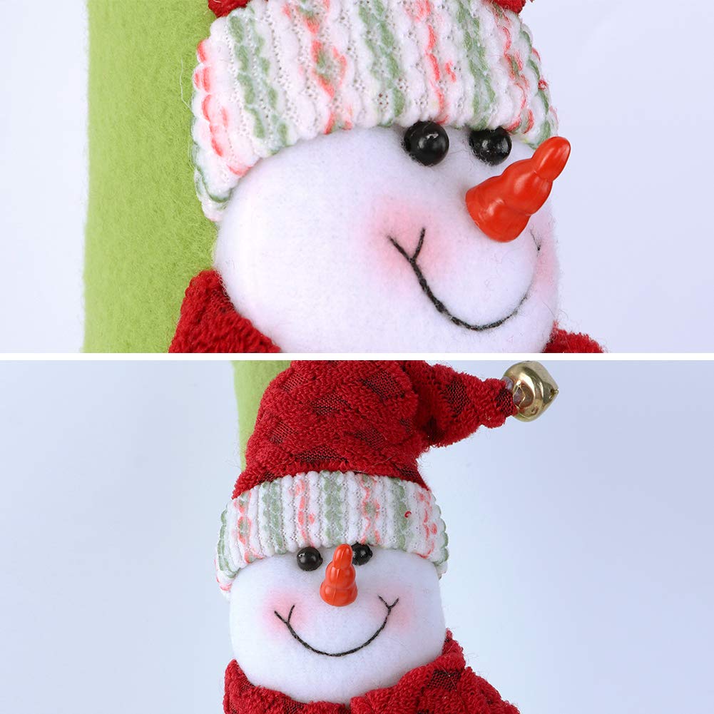 OurWarm Christmas Refrigerator Handle Covers Set of 4, 3D Cute Snowman Fridge Door Cover Kitchen Appliance Handle Covers for Kitchen Christmas Decorations