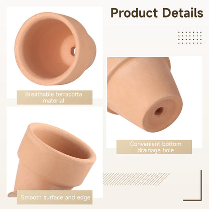 50 Pcs Mini Terracotta Pots, 1.2" Succulent Nursery Pots with Drainage Holes, Miniature Cactus Flower Planters, Tiny Clay Terra Cotta Pots for Indoor Outdoor Plants, DIY Crafts (50PCS)