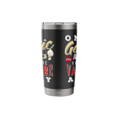 A Garlic And A Vampire Halloween Design For Spice Lover Stainless Steel Insulated Tumbler