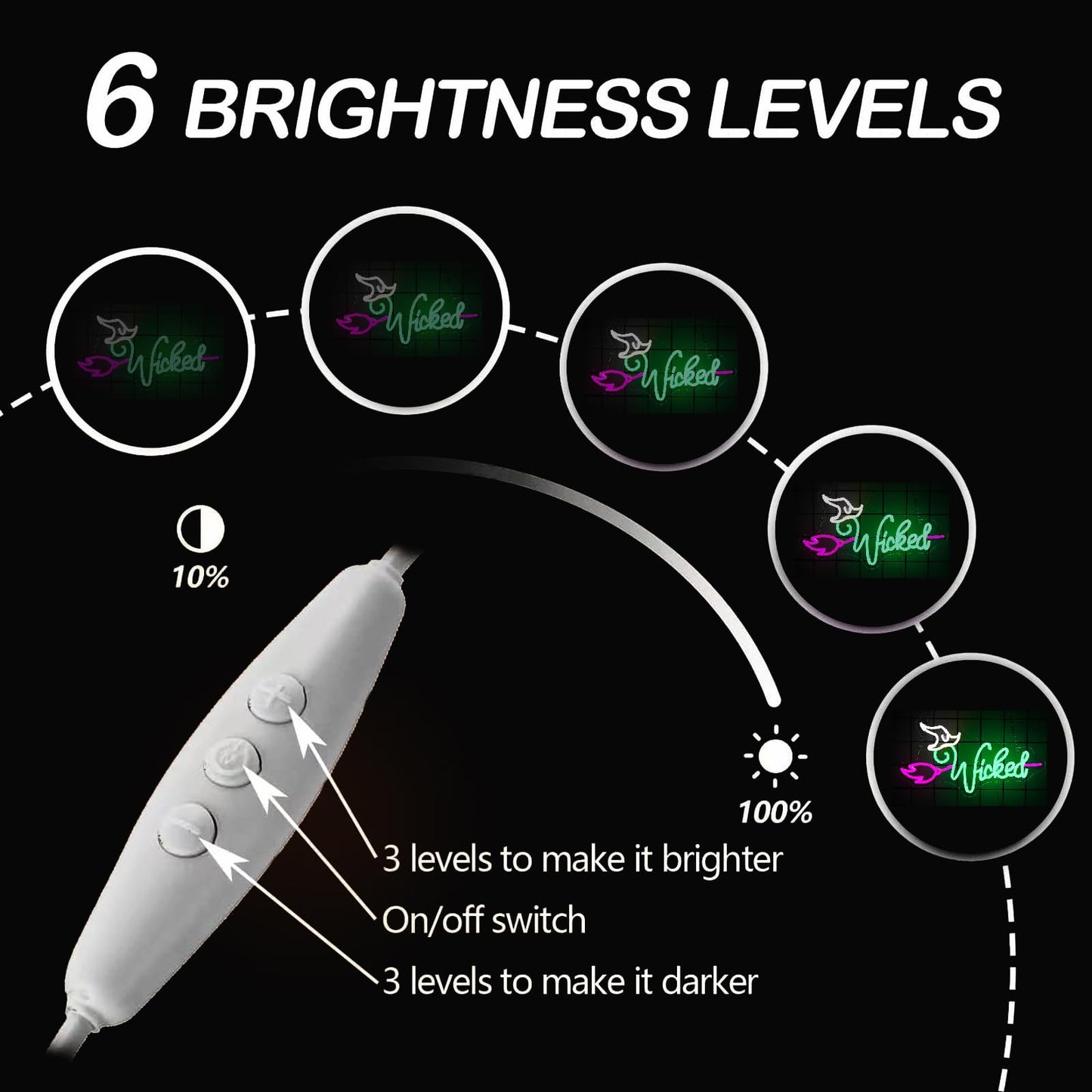 Witch Theme Party Decorations & Gift for Her - LED Neon Light for Bedroom Birthday Art Wall Decortion