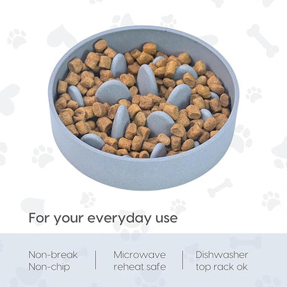 Slow Feeder for Dogs|Dog Bowl Small|400 Ml|Pet Bowl Made with Rice Husk and Bamboo Fibers|Dog Food Bowl|