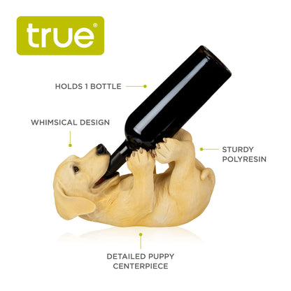 True Lab Playful Pup Bottle Holder for Kitchen Table, Wine Rack Countertop, Tabletop Wine Rack, Wine Bottle Holder Decorative, Wine Decor, Set of 1
