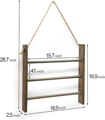 Towel Ladder for Bathroom, Blanket Ladders for The Living Room Hanging Blanket Ladder Rustic Decorative Ladder for Blankets Ladder Hand Towel Rack(Elegant Grey)