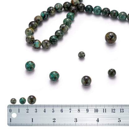 BEADIA Natural African Turquoise Stone Round Loose Semi Gemstone Beads for Jewelry Making 6MM 61PCS