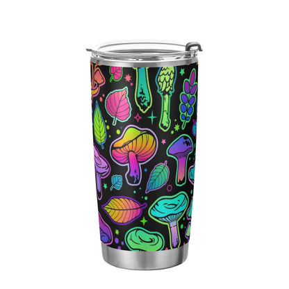 Yasala Tumbler Magic Mushroom Halloween Insulated Coffee Cup Beverage Container Travel Mug with Straw and Lid Double Wall Stainless Steel 20oz Holiday Gift