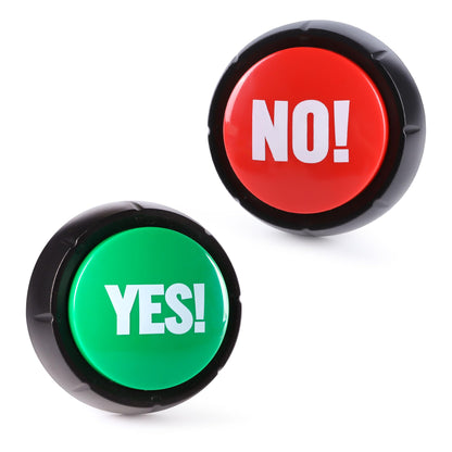 Loudmore Yes Button and No Button with Sound 2 Pack Buzzers for Trivia Games and Family Game Answer Buzzers for Classroom Parties, Games, Office Stress Relief