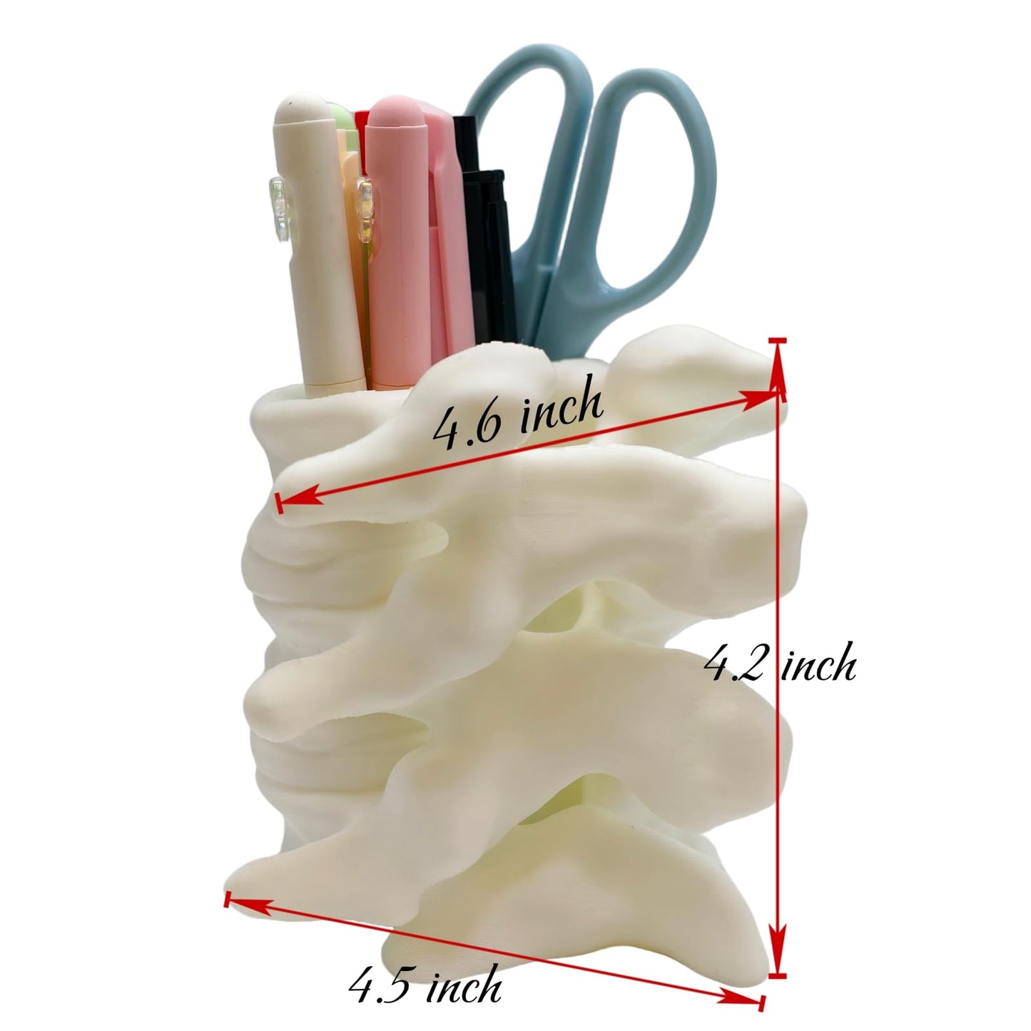 TIME&TRAVE 3D Printed Spine Pen Holder, Anatomical Vertebrae Pencil Cup Based on Real CT Scan, Gothic Desk Organizer for 8-10 Pens, Medical Student & Doctor Gift