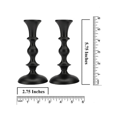 Black Candle Holders Set of 2 Decorative Centerpiece Table Candlesticks Holders for Taper Candles Home Decor Easter Candle Holders for Dinner Party Wedding Decorations