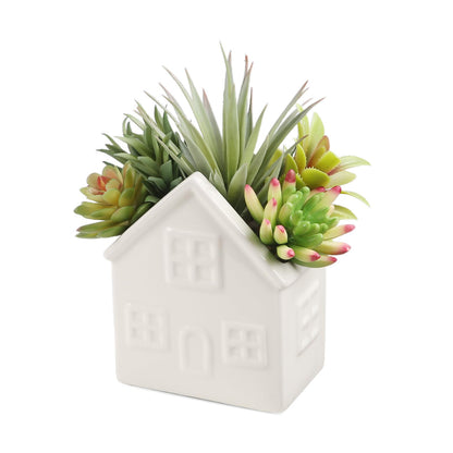 Hessessl Succulents Plants Artificial in Ceramic Pot, Small Fake Plants for Bathroom Decor Bedroom Aesthetic Living Room Shelf Office Shelf Table Decor