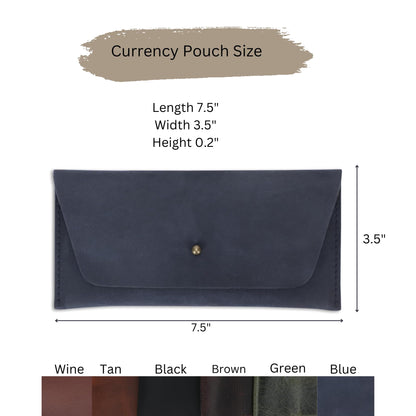 CestAntiQ Leather Currency Pouch (Wine) Large Flap Continental Wallet with Button Closure Utility Organizer Bag for Cash Coins Handmade Leather Money Pouch Currency Envelope Storage Bag for Men Women