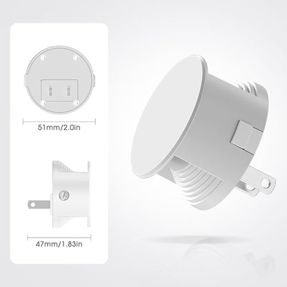 Briignite Night Lights Plug into Wall [2 Pack], White Night Light Dusk to Dawn Sensor Nightlight, Brightness Adjustable 3000K Soft White, Plug in Night Light for Bedroom, Hallway, Stairs, Kitchen