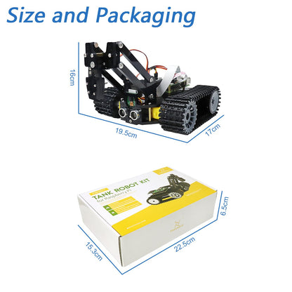 Freenove Tank Robot Kit for Raspberry Pi 5 4 B 3 B+ Zero 2 W, Crawler Chassis, Grab Objects, Ball Tracing, Line Tracking, Obstacle Avoidance, App Control, Camera, Servo (Raspberry Pi NOT Included)