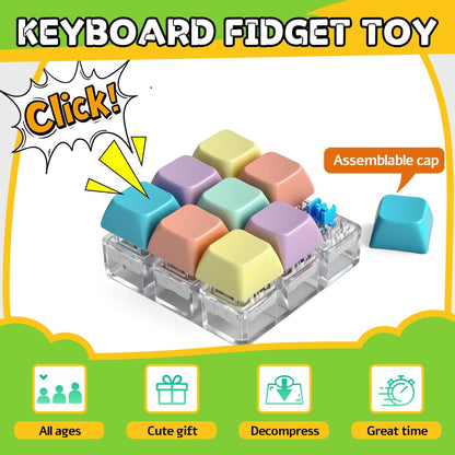 Fidget Toys Set for Adults, Sensory Pack with Fidget Spinner, Robot Spinner, Keyboard Clicker Toy, Fidget Pad, Stress Relief Desk Gadget for Office Classroom, for Boy Friend