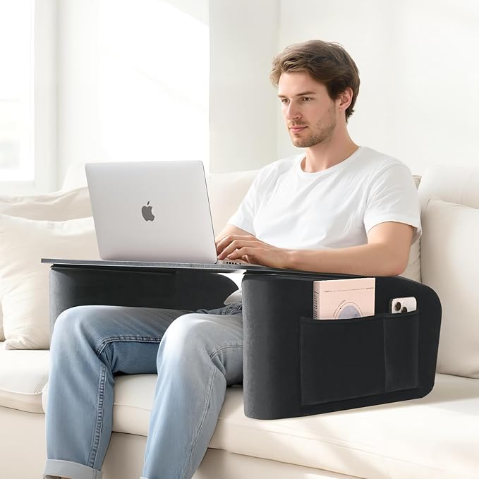 Lap Desk for Adults with Arm Rests,Ergonomic Laptop Pillow Stand for Bed,Couch,Floor,Large Table for Long Hours Work,Eating,Gaming,Reading and Writing,Lap Laptop Desk for College Dorm Room