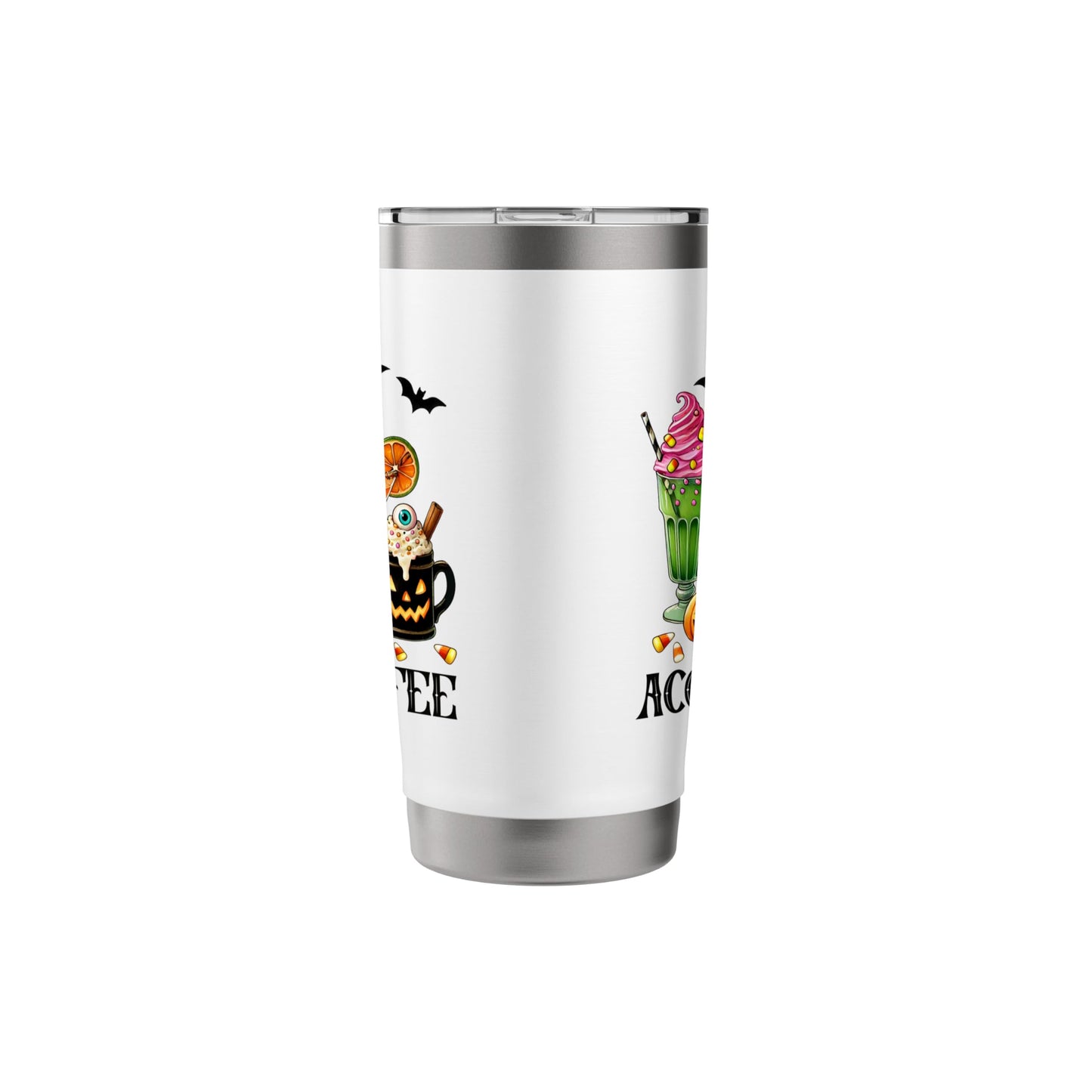 Halloween White 20oz Travel Cup Bottle Spooky Accio Coffee Stainless Steel Insulated Tumbler