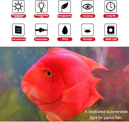 MQ 36 in Submersible LED Aquarium Light, 13W Color Changing Fish Tank Light with Remote Control, IP68 Crystal Glass 42 LEDs Lights Bar, for 38-45in Longest Side Tanks