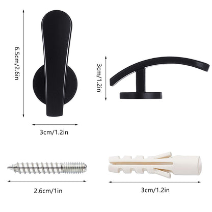 Furge 4 Pieces Curtain Holdback,Wall Mounted Hooks Drapery Tiebacks with Screws Metal Decorative Curtain Holdbacks Decorative Window Drapery Holder Curtain Hooks (Black)