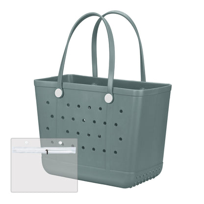 Juyeesm X Large Beach Bag, Oversized Rubber Beach Bag, Washable Open Tote Bag Durable Tote Travel Bags for Outdoor Sport