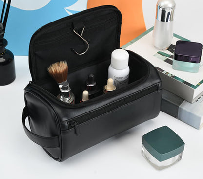 RC ROCKCOW Toiletry Bag for Men, Travel Shaving Dopp Kit Water-resistant Bathroom Toiletries Organizer PU Leather Cosmetic Bags